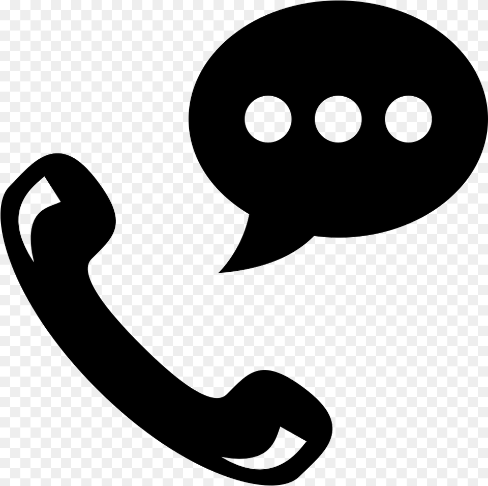 Talking By Phone Auricular Symbol With Speech Bubble, Stencil, Electronics, Smoke Pipe, Hardware Png