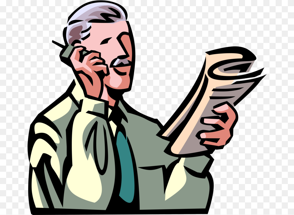 Talking Old Businessman Cartoon, Person, Reading, Adult, Female Free Png Download