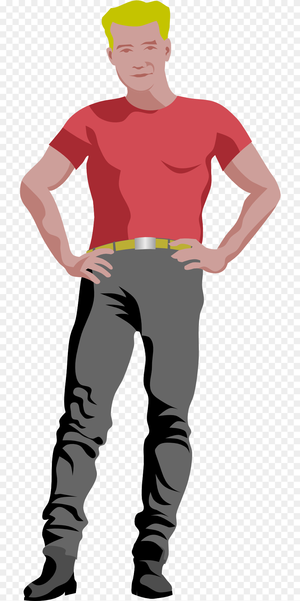 Tall Blond Man Clipart, T-shirt, Pants, Clothing, Teen Free Transparent Png