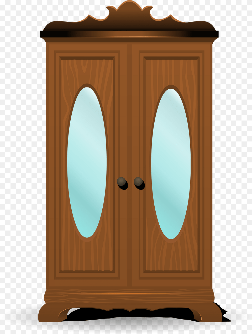 Tall Brown Mirror Cabinet Clipart, Closet, Cupboard, Furniture, Wardrobe Png