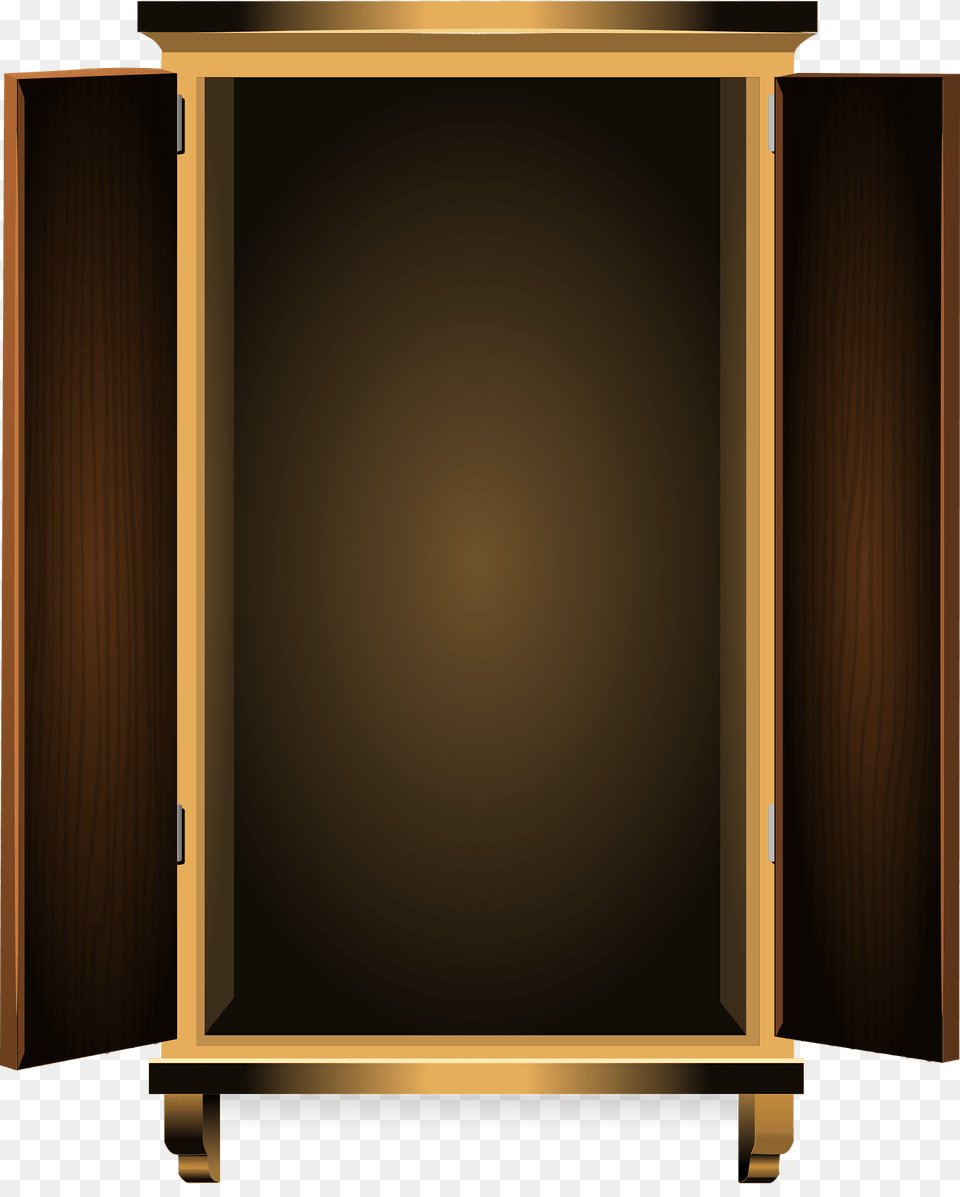 Tall Brown Open Doors Cabinet Clipart, Furniture, Closet, Wardrobe Free Transparent Png