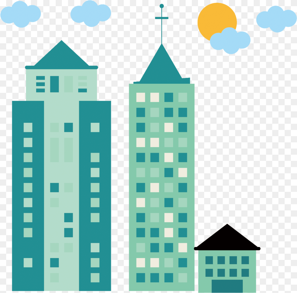 Tall Building Image Cartoon, Architecture, Skyscraper, Neighborhood, High Rise Free Transparent Png