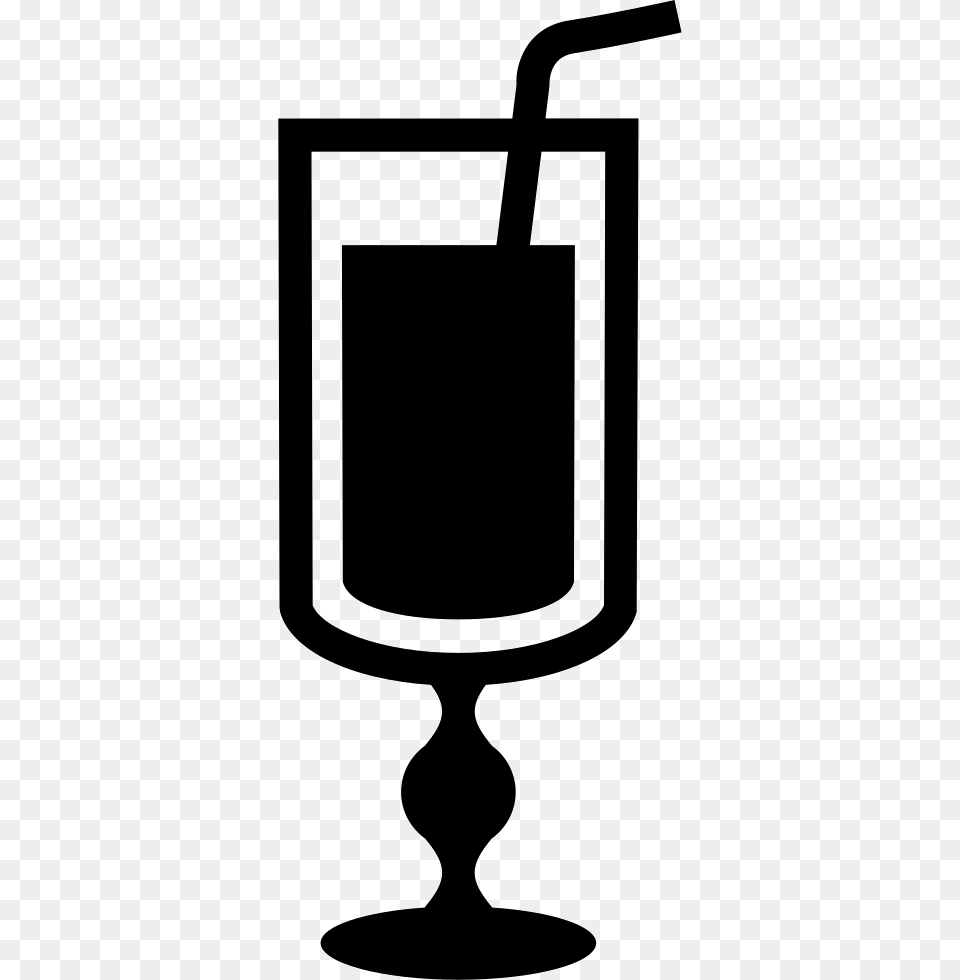 Tall Glass With Transparence Full Of Drink With A Straw, Beverage, Goblet, Smoke Pipe Free Png Download