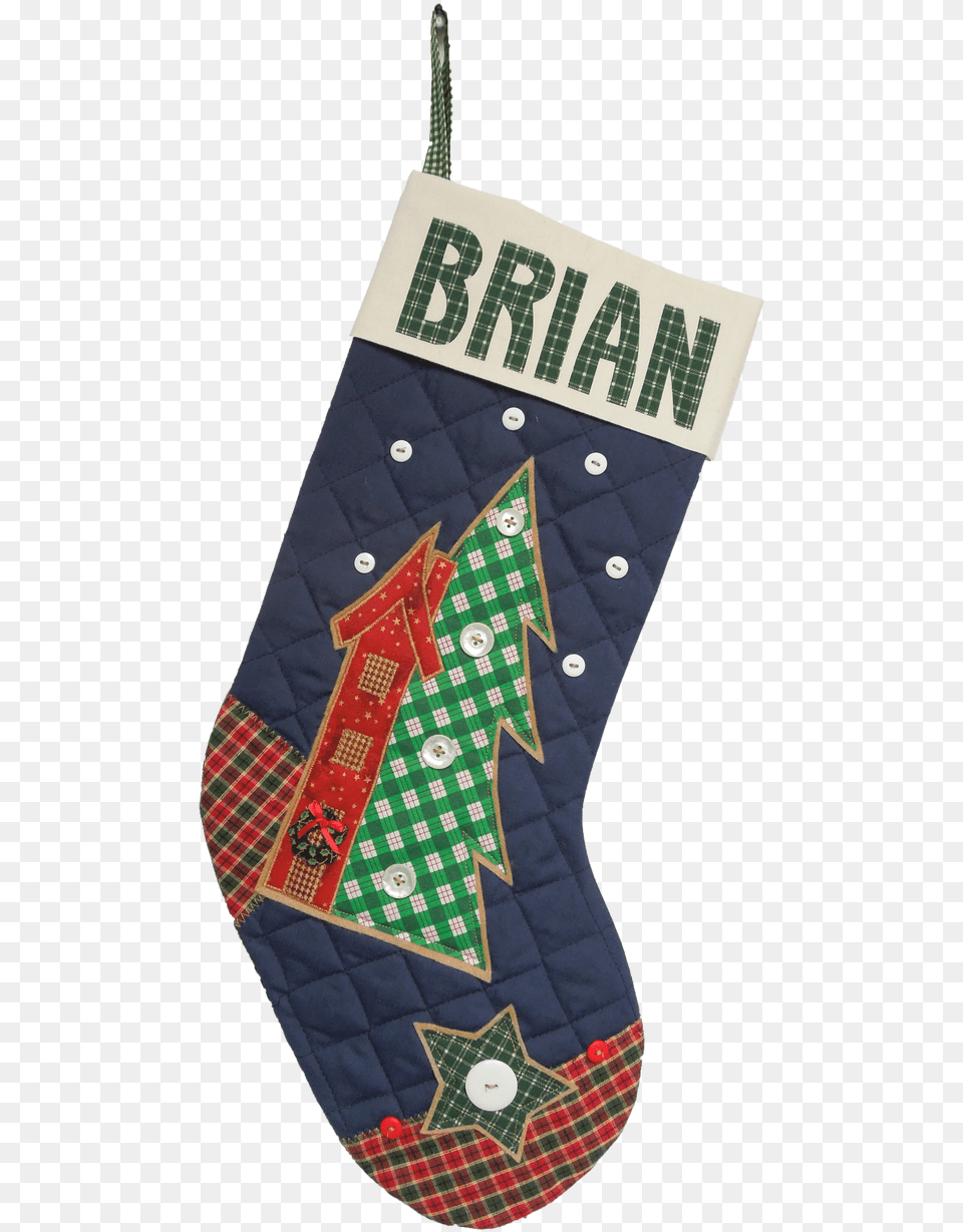 Tall House And Tree Christmas Stocking, Hosiery, Clothing, Christmas Decorations, Christmas Stocking Free Transparent Png