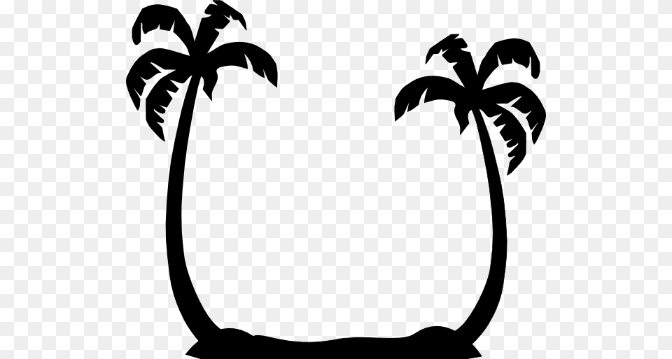 Tall Palm Trees Clip Art, Palm Tree, Plant, Silhouette, Stencil Png Image