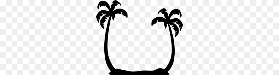 Tall Palm Trees Clip Art, Gray Free Transparent Png