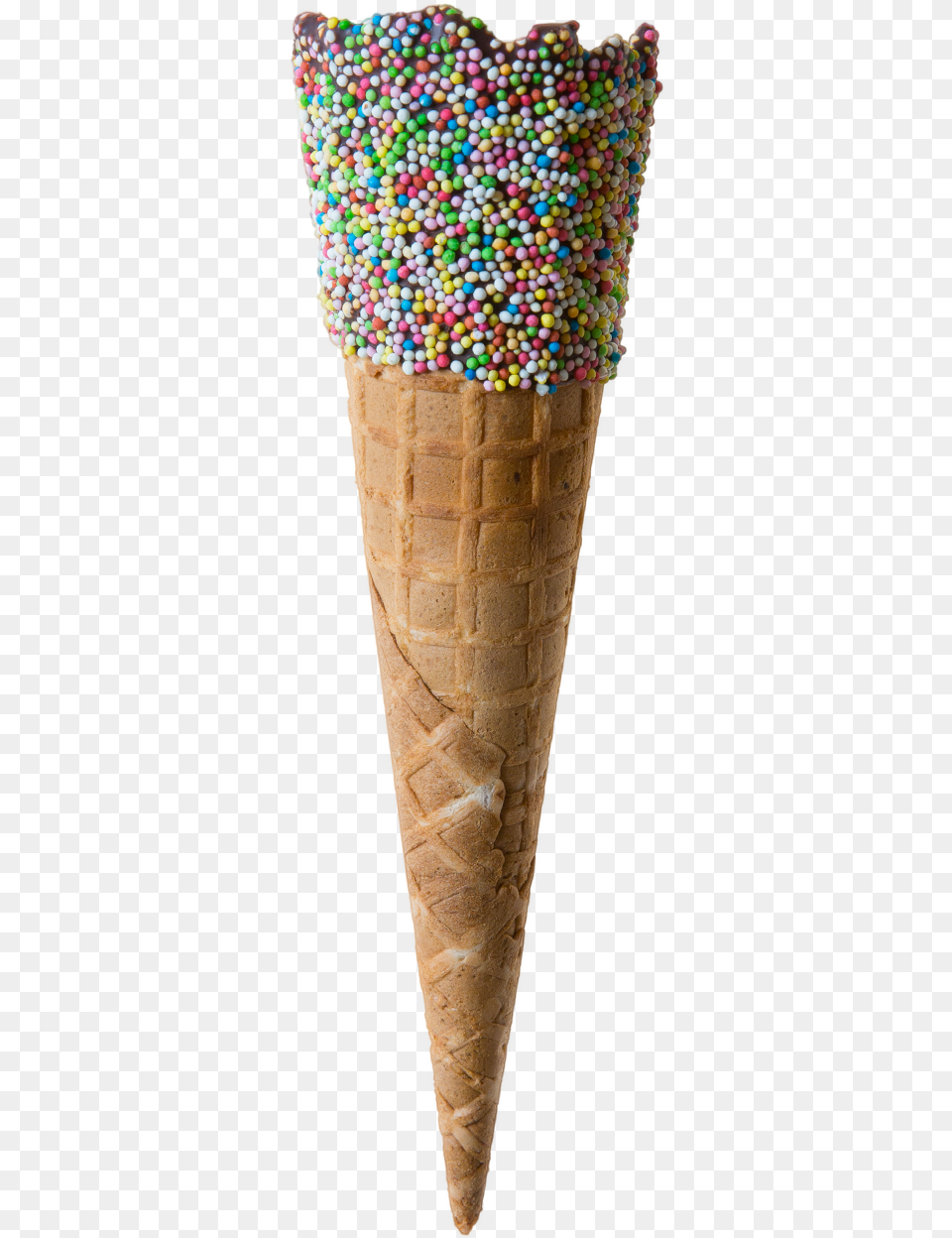 Tall Rainbow Waffle Ice Cream Cone, Dessert, Food, Ice Cream Free Png Download