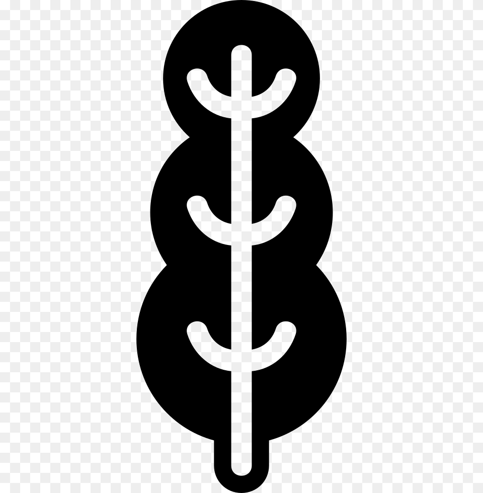 Tall Tree Rounded Shape Of Three Areas Cross, Smoke Pipe Free Png