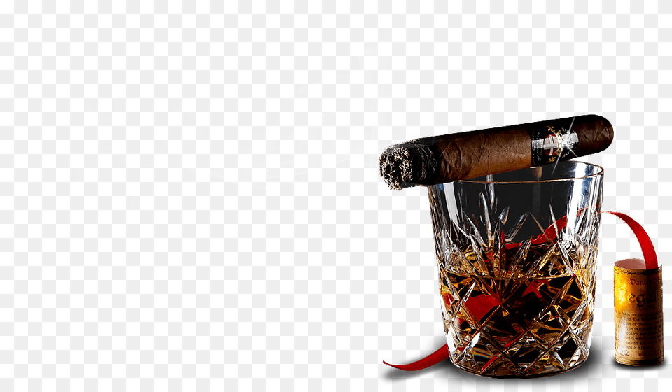 Tallinn Cigar Club Cognac And Cigar, Glass, Alcohol, Beverage, Liquor Png Image