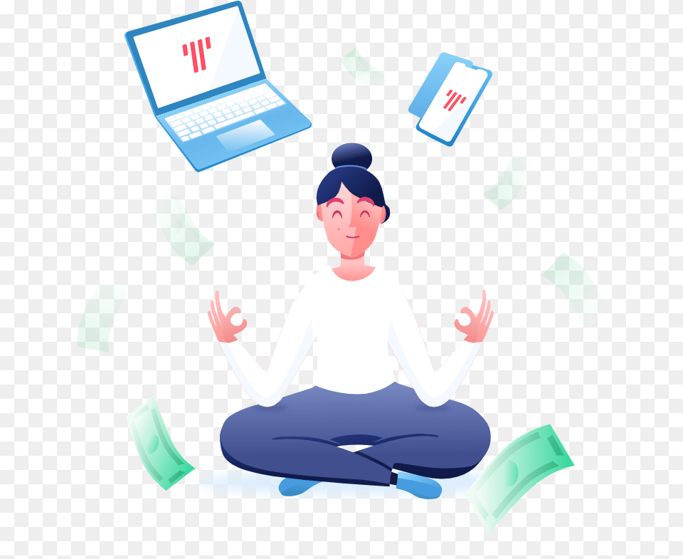 Tally Helps You Save Money On Interest Sitting, Person, Face, Head, Computer Free Png Download