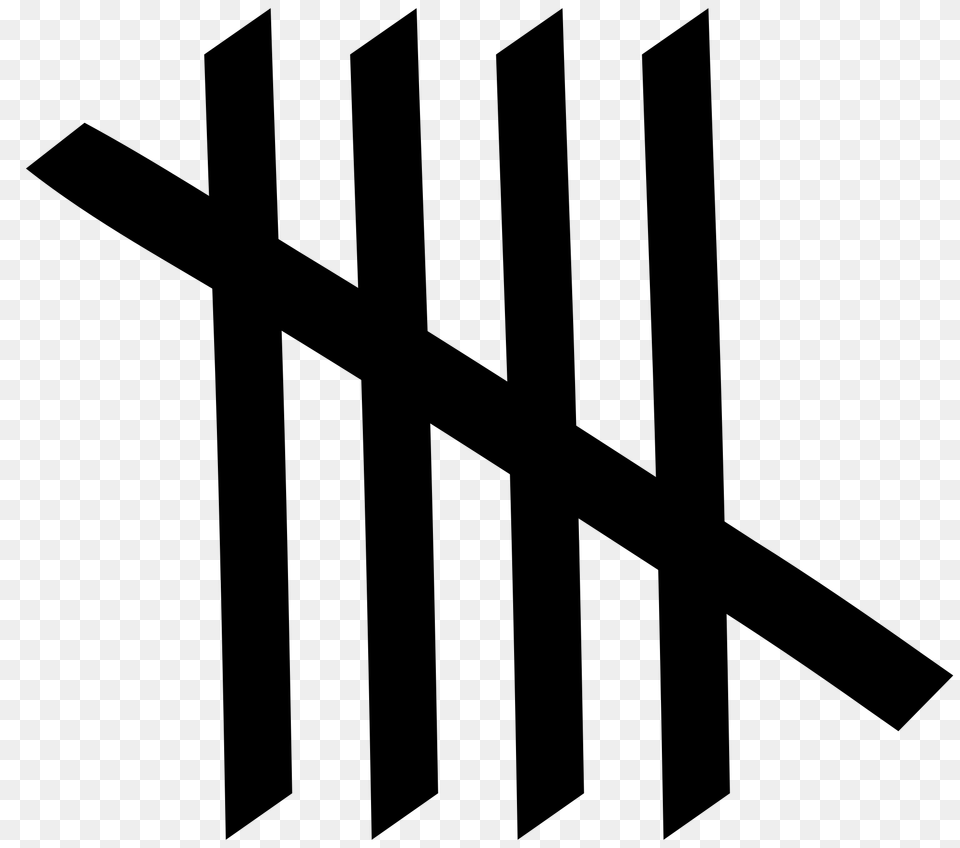 Tally Marks Five Bar Gate, Gray Free Png
