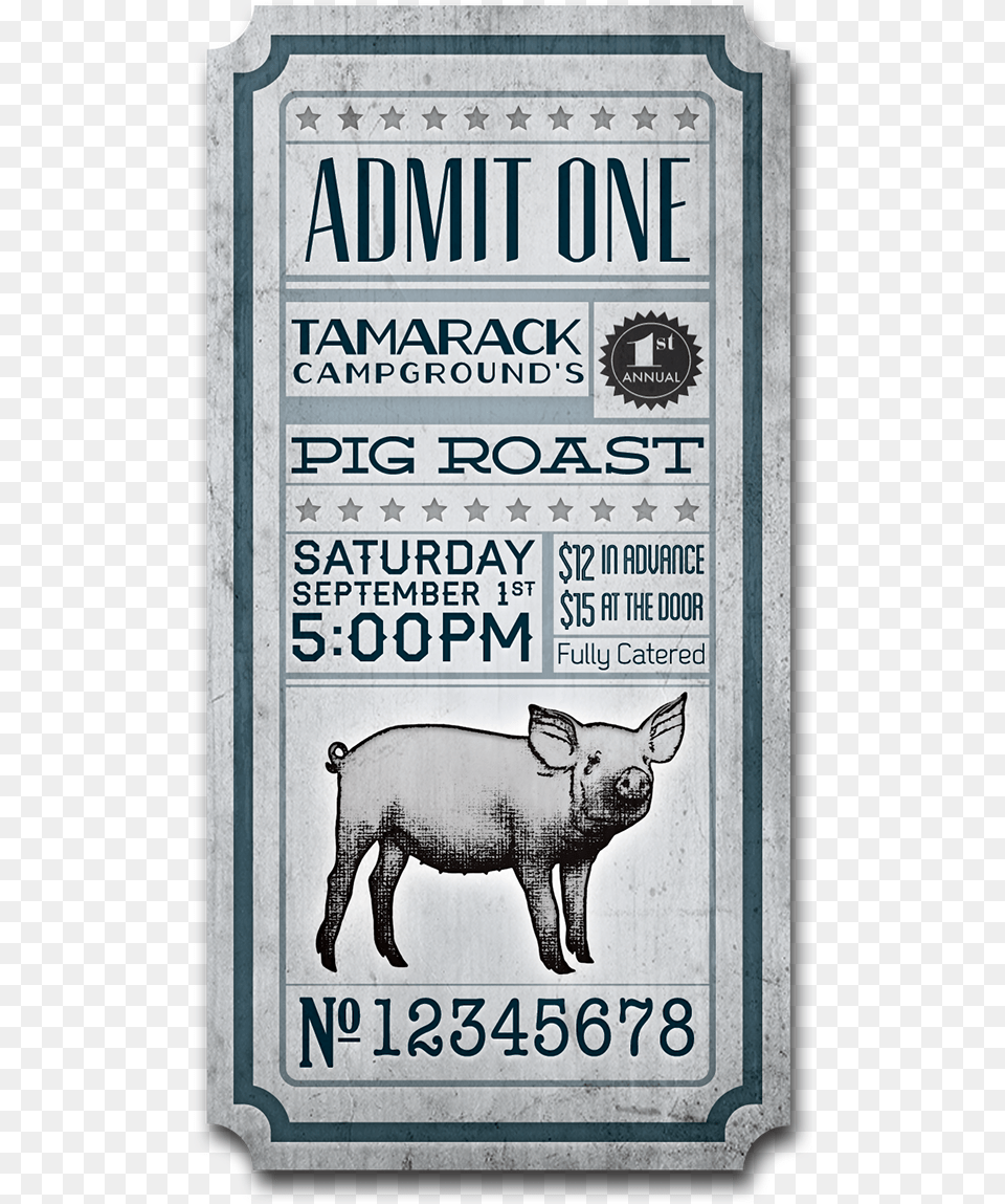 Tamarack Is A Privately Owned Campground Where My Family Domestic Pig, Advertisement, Animal, Mammal, Poster Png