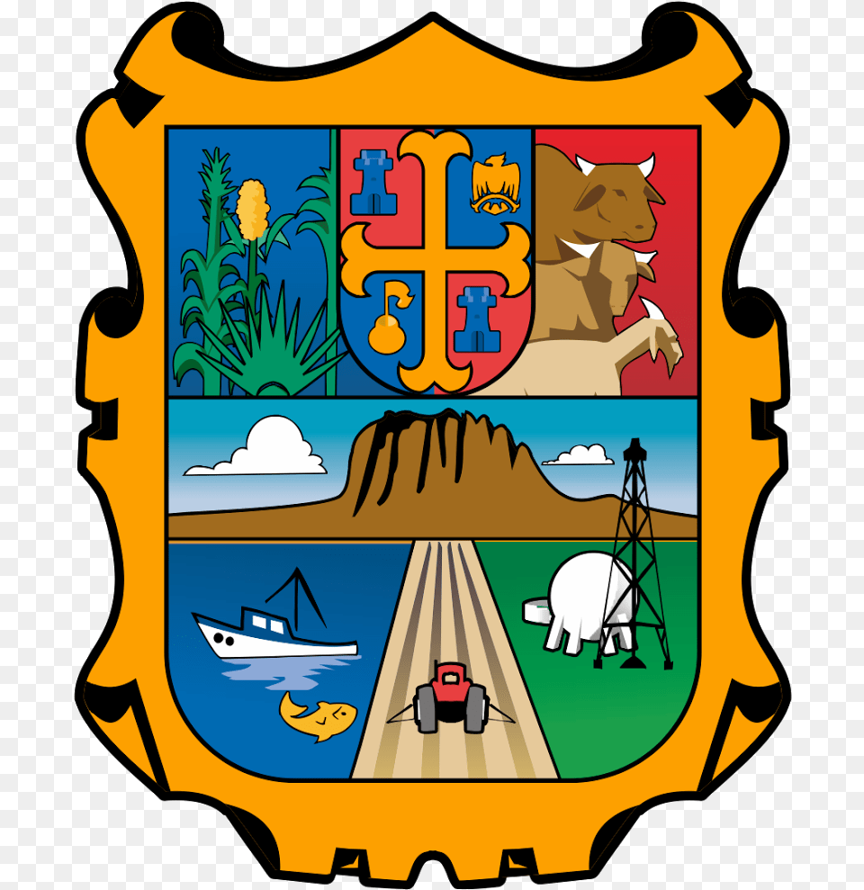 Tamaulipas Flag Of Mexico State Flags Of Mexico Flags Tamaulipas Coat Of Arms, Animal, Mammal, Pig Free Png