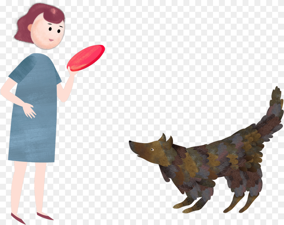 Tame The Beast Lady With Frisbee2 Illustration, Adult, Person, Woman, Female Free Png
