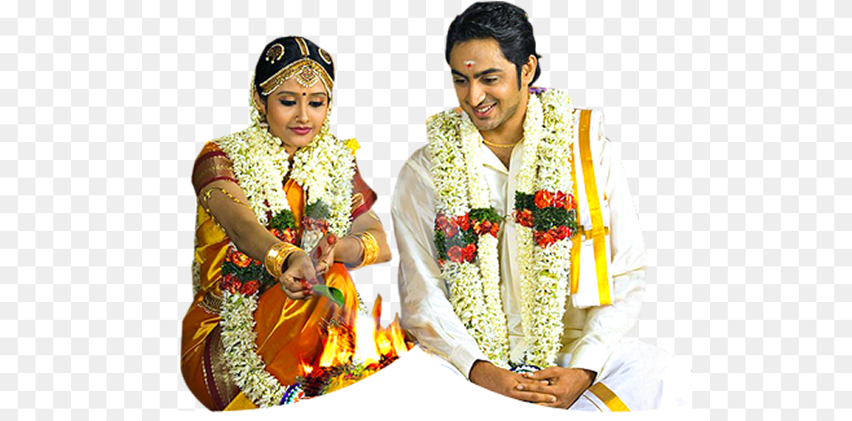 Tamil Groom And Bride, Accessories, Plant, Ornament, Flower Arrangement Free Png