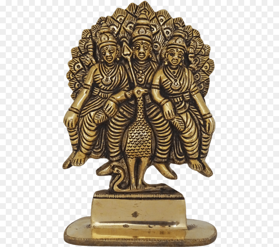 Tamil Hindu God Murugan Sitting With Goddess Valli Bronze Sculpture, Art, Figurine, Person, Face Png Image