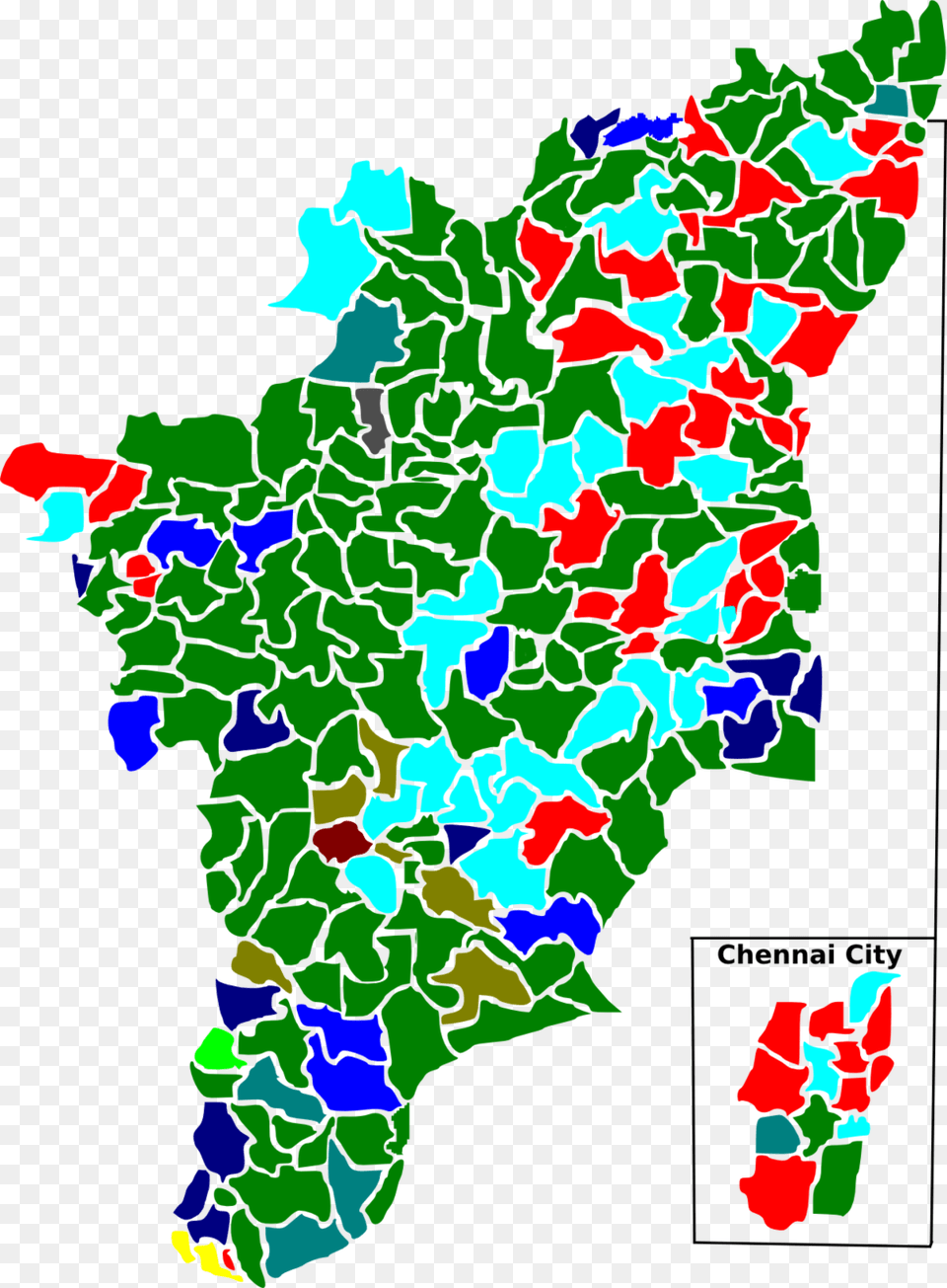 Tamil Nadu Legislative Election Map By Parties Tamil Nadu Election Map 2019, Chart, Plot, Atlas, Diagram Png