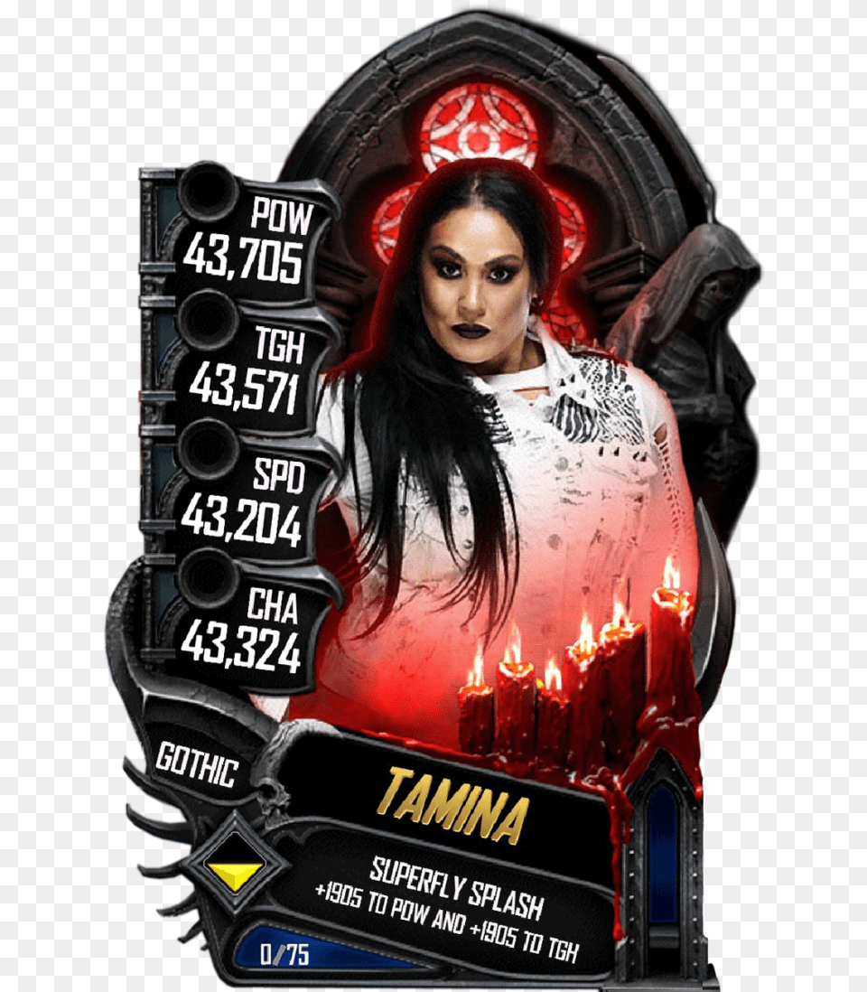 Tamina S5 22 Gothic9 Wwe Supercard, Adult, Poster, Person, Woman Free Png Download