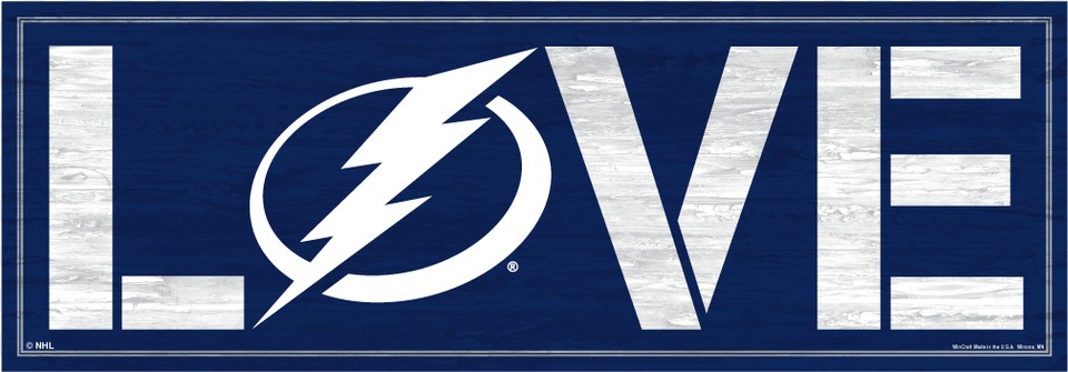 Tampa Bay Lightning Wincraft Love Wood Sign Tampa Bay Lightning New, Logo, Text, Advertisement, Symbol Png