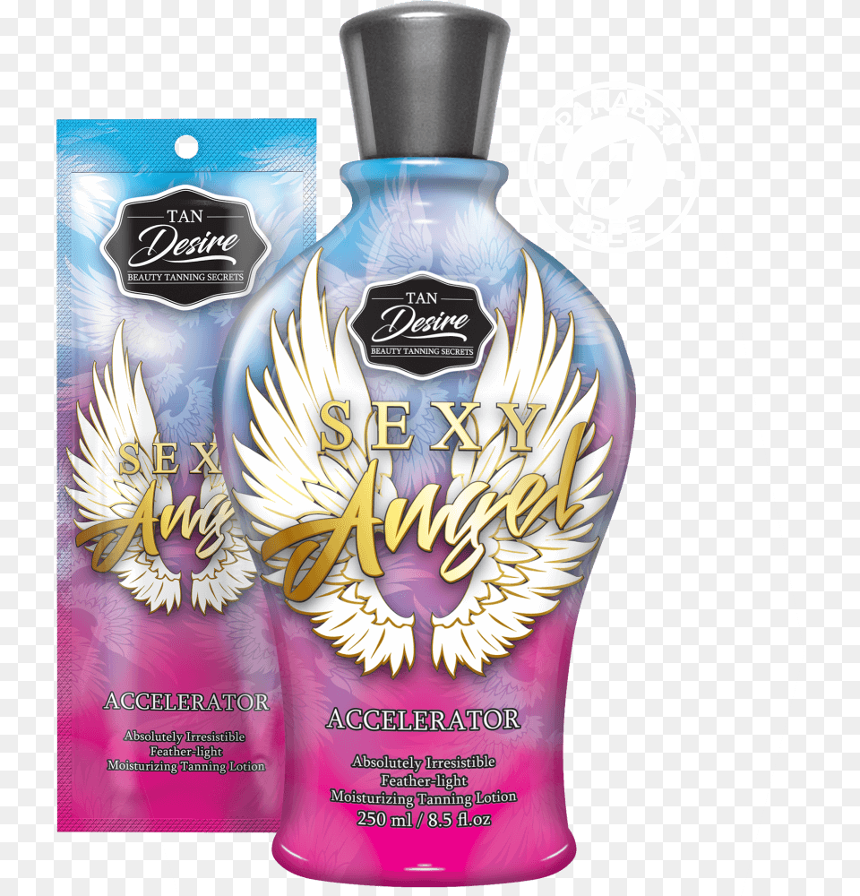 Tan Desire Sexy Angel Accelerator, Bottle, Cosmetics, Perfume Free Transparent Png