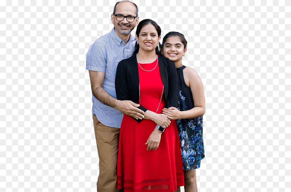 Taneja And Her Family Standing, Adult, Person, People, Formal Wear Png Image