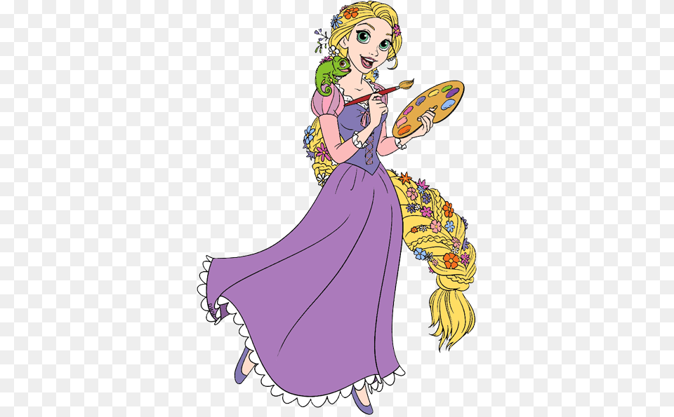 Tangled Clip Art Disney Galore Pascal Painting Rapunzel, Book, Publication, Comics, Adult Png