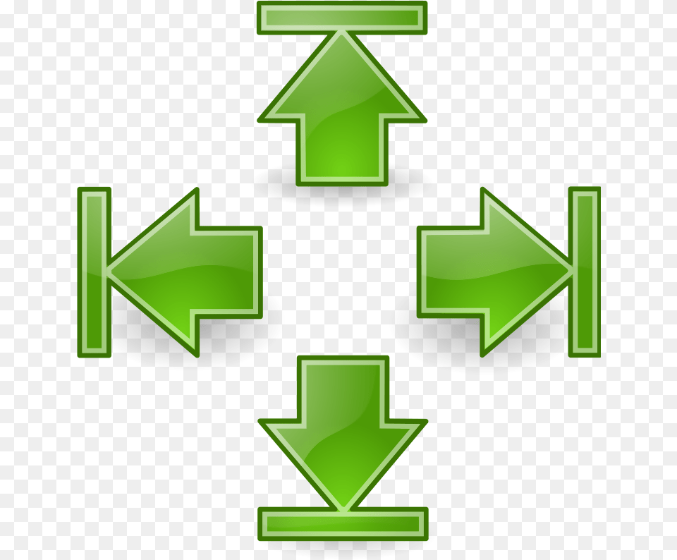 Tango Green Arrow Arrows Up Down Left Right, Recycling Symbol, Symbol, First Aid Png Image