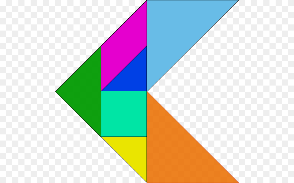 Tangram Arrow Or Chevron Tangram Arrow, Triangle Free Transparent Png