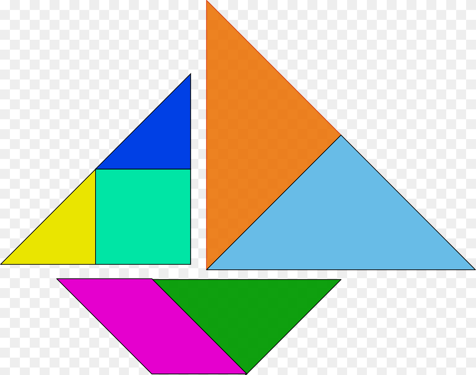 Tangram Boat Clipart, Triangle Png