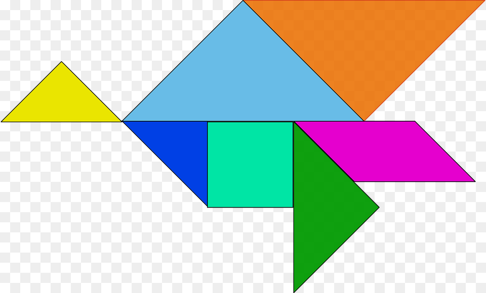 Tangram Flying Bird Clipart, Triangle Png