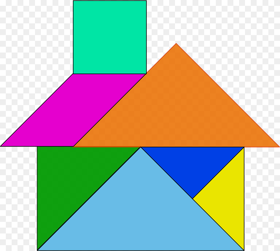 Tangram House Clipart, Triangle Free Png Download