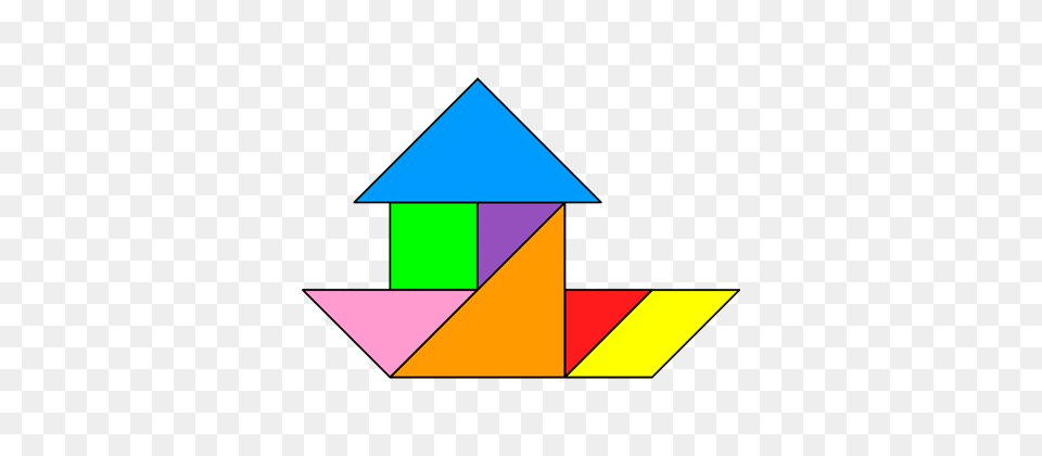 Tangram Houseboat Tangram Puzzles Puzzle, Triangle Free Transparent Png