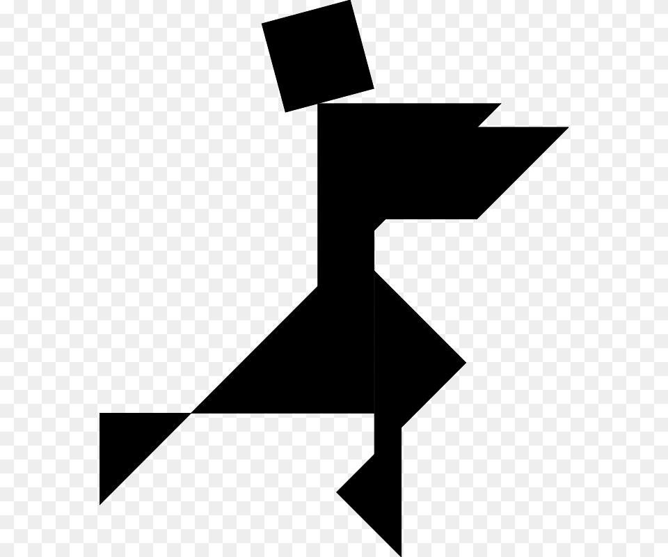 Tangram Shape People 19 Black, Gray Free Transparent Png