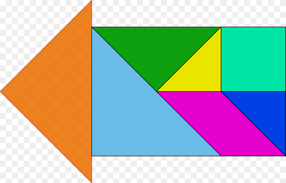 Tangram Shapes With 5 Pieces, Triangle, Art Png Image