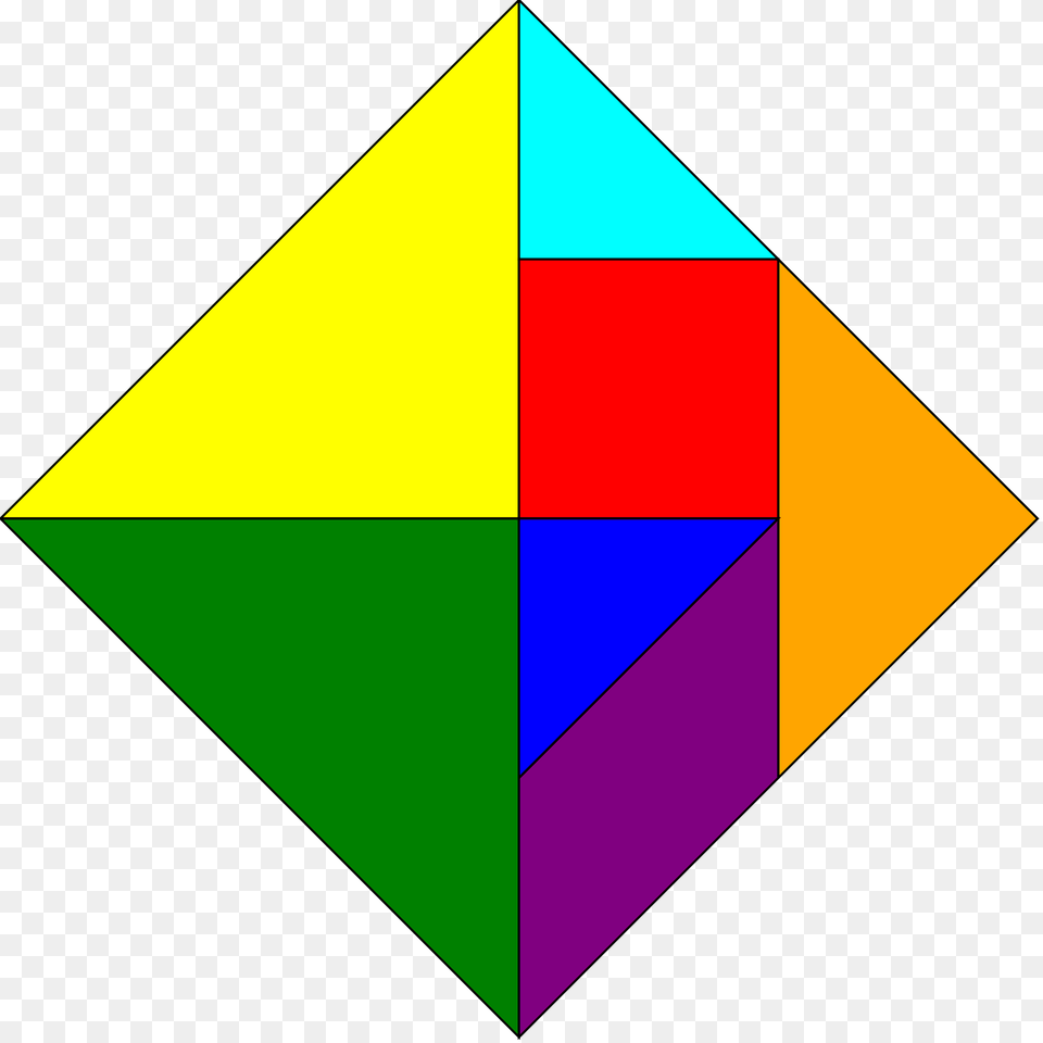 Tangram Square Rainbow Colors Clipart, Triangle Free Png Download