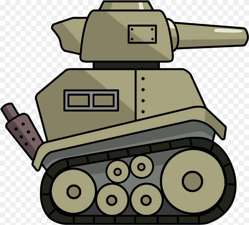 Tank Cartoon, Armored, Military, Transportation, Vehicle Png Image