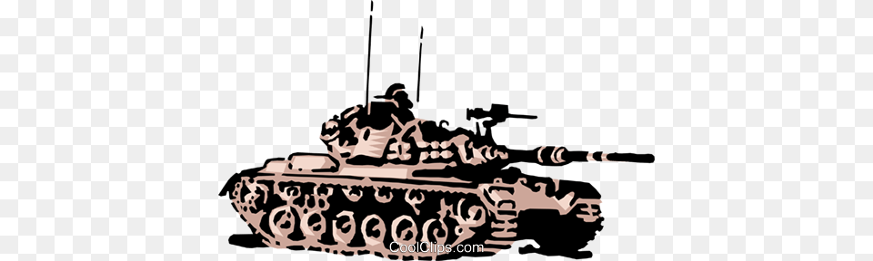 Tank Royalty Vector Clip Art Illustration, Weapon, Armored, Vehicle, Transportation Free Png