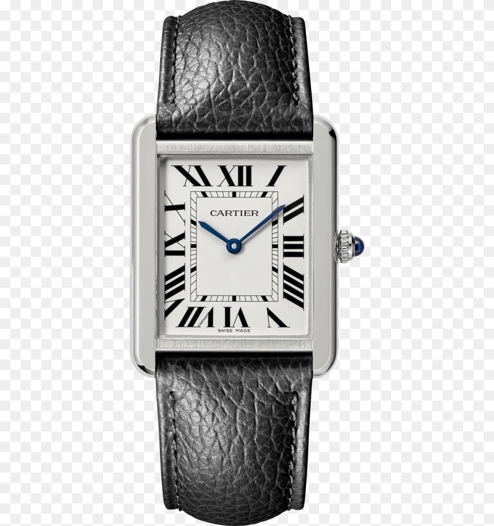 Tank Solo Watch Large Model Steel Leather Cartier Tank Solo, Arm, Body Part, Person, Wristwatch Png Image