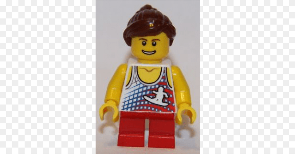 Tank Top With Surfer Silhouette Red Short Legs Lego Creator Sunshine Surfer Van, Baby, Person, Toy Png Image