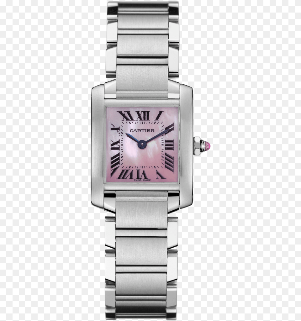Tank Watchsmall Model Steel Cartier Tank Francaise, Arm, Body Part, Person, Wristwatch Png Image