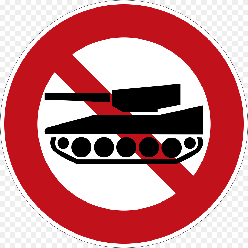 Tanks Prohibited, Sign, Symbol, Road Sign, Disk Free Png Download