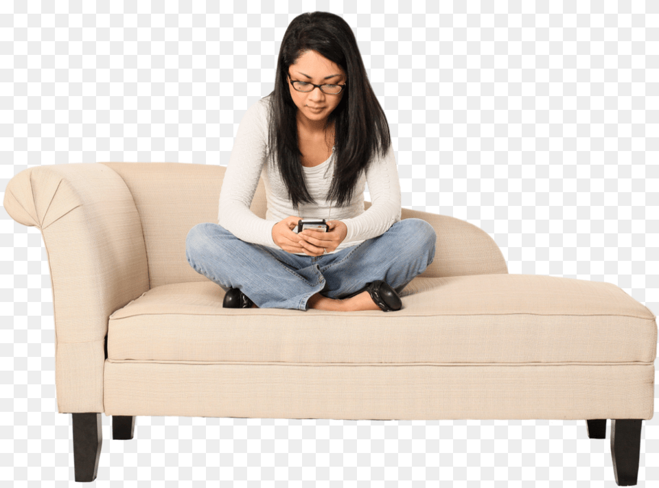 Tao Girl On Couch Download Girl On Couch, Sitting, Person, Furniture, Adult Png