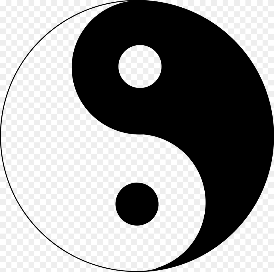 Taoism Symbol, Gray Png