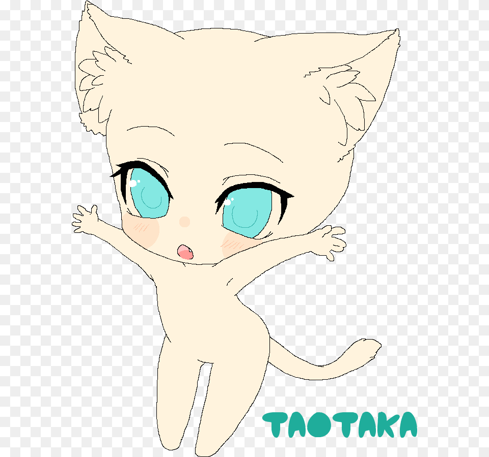 Taotaka Chibi Kawaii Base Domestic Short Haired Cat, Baby, Person, Animal, Mammal Free Png
