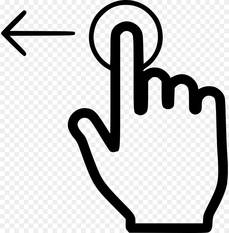 Tap And Move Left Pc Hand Click Icon, Stencil, Body Part, Person, Plant Free Png Download