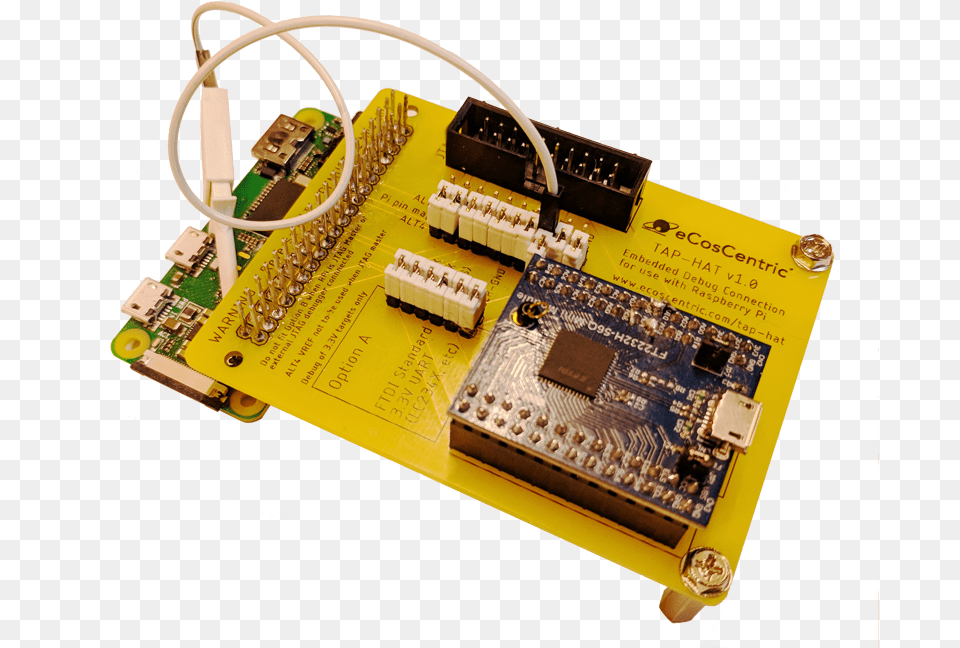 Tap Hat Board Connected To A Pi Zero Colour May Vary Electronic Component, Electronics, Hardware, Computer Hardware, Printed Circuit Board Free Transparent Png