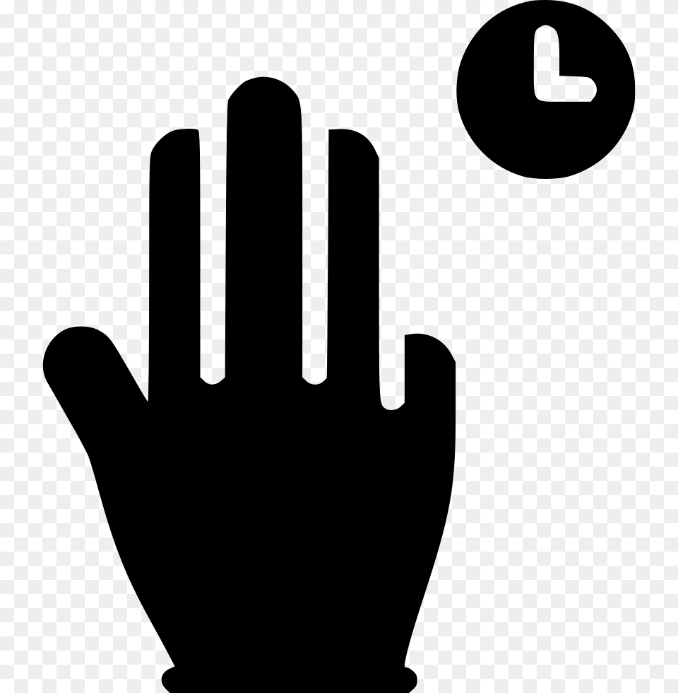 Tap Hold Clock Circle, Clothing, Glove, Silhouette, Stencil Free Png
