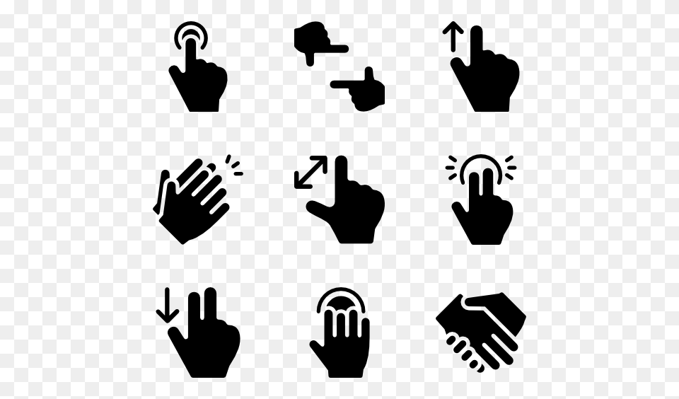 Tap Icons, Gray Png