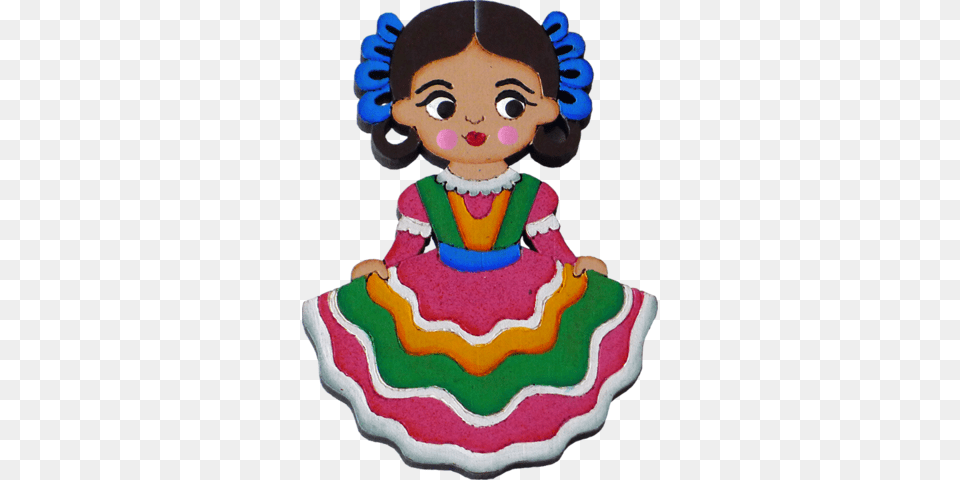 Tapatia Wooden Magnet Mexican Theme Mexican, Birthday Cake, Cake, Cream, Dessert Png Image