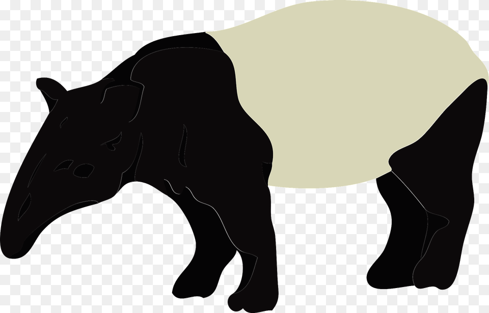 Tapir Black And White Clipart, Animal, Bear, Mammal, Wildlife Png